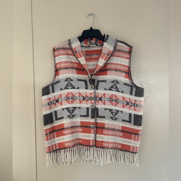 Rhonda Stark Shawl Collar Wool blend Vest sz XL - Picture 1 of 4